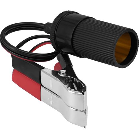 Adaptador de mechero de 12 V con pinzas de cocodrilo para batería. Cable alargador para mechero de 12 V.