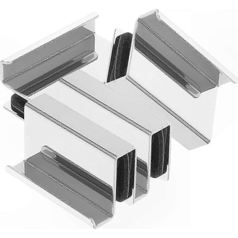 Glastürgriffe, 4er-Set Ersatzclips für Schränke, Acrylvitrinen und Schaukästen, glatte Oberfläche, Griffe für Küche, Bad und Vitrinen (1/5)