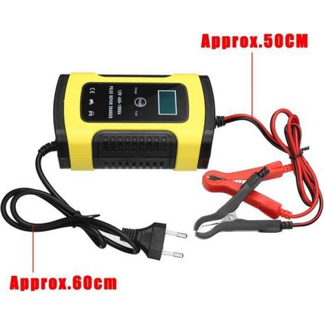 Chargeur De Batterie Plomb-acide - 12 V 6 A - Affichage LCD - Réparation Automatique 3 Étapes - Voiture Moto - 1 Pièce (1/4)