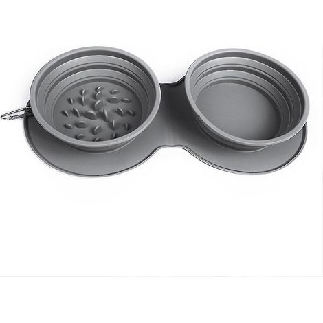 Gamelles de voyage pliables et portables pour chiens et chats, double gamelle pour eau et nourriture, idéales pour les promenades.