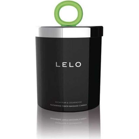 Vela de masaje Lelo Flickering Touch con aroma a pera de nieve y cedro, 150 g