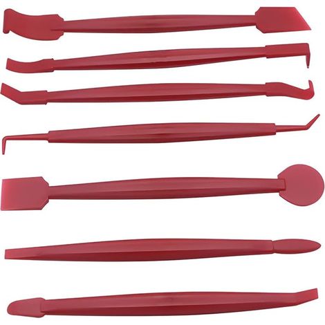 Raclette Flexible avec Fente pour Courbes, 7PCS Outils pour Vinyle D'habillage de Voiture, Raclette pour Bordure de Film Auto, Raclette en Vinyle Anti-Rayures pour Emballage de Voiture(Rouge)