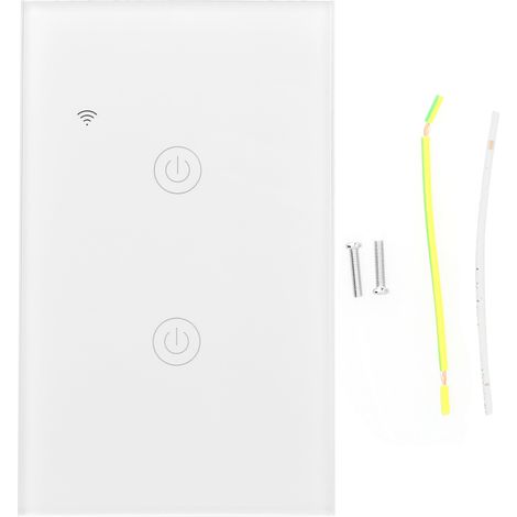 Interrupteur intelligent WiFi GT-121-2, double canal, commande à distance pour luminaires compatible Google Home, tension 100-240VAC