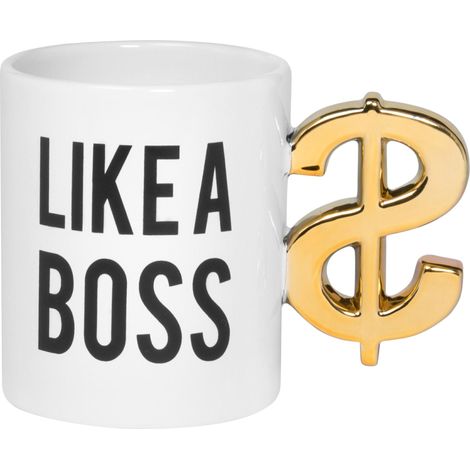 Tasse Céramique Poignée en forme d'un dollar blanc 350ml 1001491 (1/3)