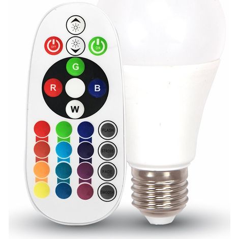 V-TAC VT-2007 Lampadina LED E27 6W A60 con Telecomando RGB RGB - 3000K