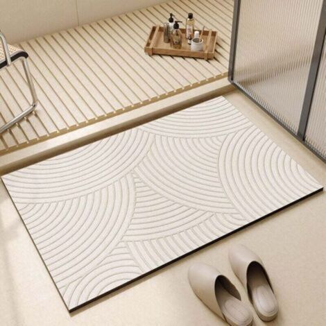 Absorbant Tapis Salle de Bain/Diatomite Microfibre Tapis de Bain/Tapis de sol de salle de bain super absorbant à quatre couches pour Portes de Salle de Bain,Lavable Tapis de Bain(Version améliorée) (1/3)