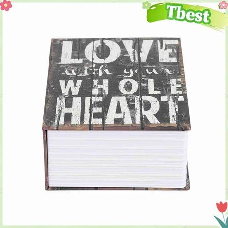 Tbest Boîte de Sécurité de Simulation de Livre Coffre-Fort en Forme de Livre de Stockage de Bijoux quincaillerie fort Type d'amour (1/5)