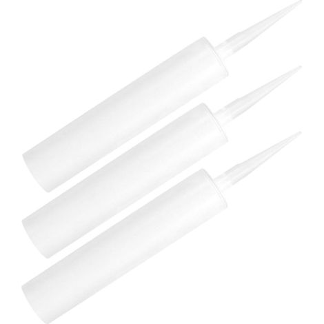 Cartouche Vide en Plastique Réutilisable Blanc de 300ml pour Pistolet Lot de 3 Tubes Vides Faciles à Utiliser pour Époxy et Joints de Carrelage (1/5)