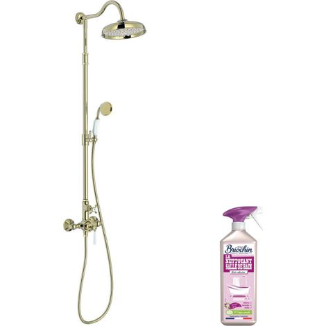 Columna de ducha JACOB DELAFON Cléo 1889 Beige oro + Limpiador briochin