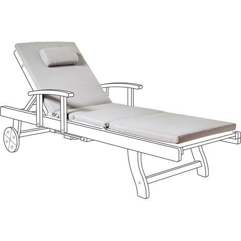 Liegenauflage TOSCANA/JAVA/AMANTEA PREMIUM 189 x 58 cm Hellgrau (1/5)