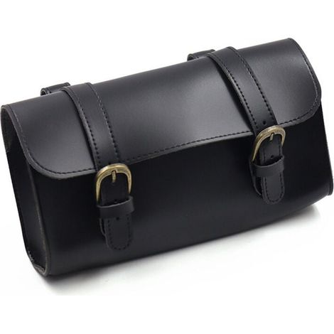 Retro-Fahrradtasche aus PU-Leder, faltbare Lenker-Satteltasche zur Aufbewahrung von Werkzeug und Fahrradzubehör, Lenkertasche zur Aufbewahrung von Fahrradzubehör (1/4)