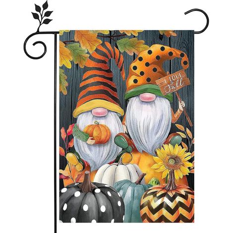 Drapeau De Jardin Automne - 12 X 18 Pouces - Double Face - Pour Extérieur - Décoration De Porche Et De Cour - 1 Pièce (1/5)