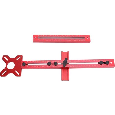 Gabarit de fraisage pour rainures de défonceuse, en alliage d'aluminium, pour quincaillerie d'armoires gabarit de découpe circulaire pour le travail du bois. (1/5)