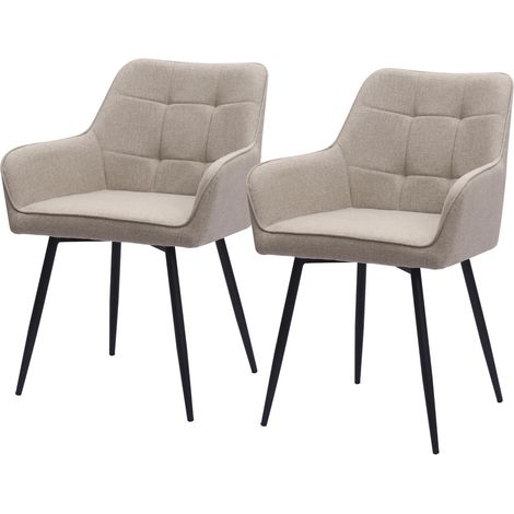 Chaises de salle à manger capitonnées avec accoudoirs hauts Ensemble confort 2 pièces de haute qualité et design élégant (1/5)