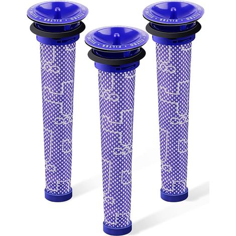 Set di 3 filtri pre-motore compatibili con Dyson V6 V7 V8 DC58 DC59 - Ricambio 965661-01 Guarnizione in silicone a doppio strato (1/4)