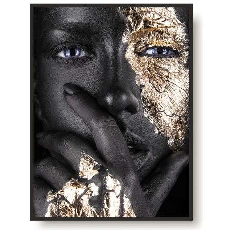 Poster Poster Quadro da Parete Donna Cornice Oro Nero per Camera da Letto Soggiorno (1/5)