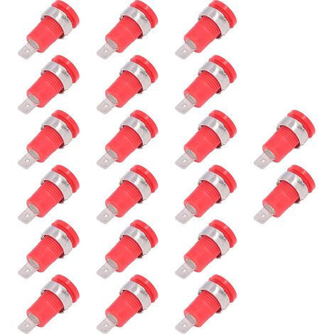 20 Stück Bananenstecker 4 mm, starke Verbindungen, korrosionsbeständig, gute Leistung, elektrisches Prüfzubehör, rot (1/5)