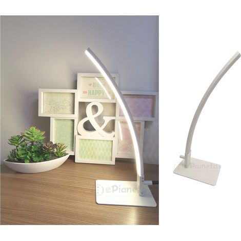 Lampada da scrivania led 5w bianco lineare curvo design moderno luce naturale lume per comodino tavolo (1/4)