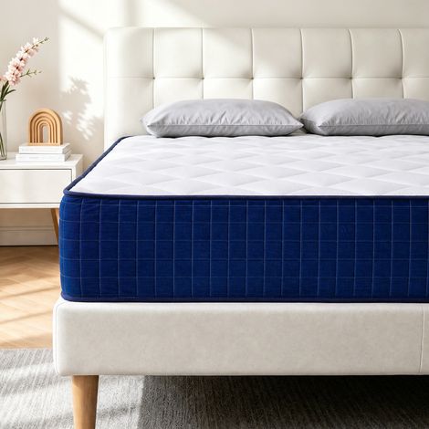 Matelas 160x200 cm Patbrela 26 , Mousse à Mémoire de Forme - Épaisseur 26 cm, mousse HR, soutien ferme, 7 zones, Côtés en velours,Anti-acariens (1/5)