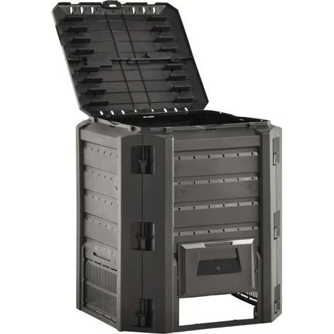 Bac à compost de jardin noir de 380 litres