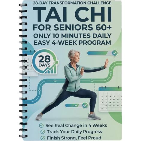 Tai Chi pour les seniors de plus de 60 ans : guide étape par étape pour soulager la douleur, défi d’entraînement à domicile de 28 jours pour perdre du poids, mouvements originaux simplifiés