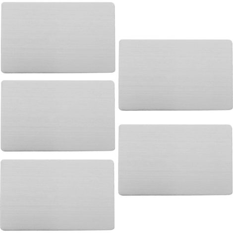 Lot de 5 plaques nominatives vierges en acier inoxydable pour gravure, étiquettes métalliques pour cartes de visite, panneaux nominatifs. (1/5)