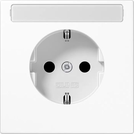 Jung SCHUKO®-Steckdose, 16 A 250 V , mit Schriftfeld, SAFETY+, Thermoplast, Serie LS, alpinweiß LS 1520 BFKINA WW (1/2)