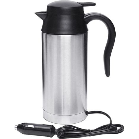 Bouilloire électrique de 750ml en acier inoxydable 12V Chauffage automatique Chauffage rapide Tasse chauffante électrique Thermoses de voyage Pour les longs trajets en voiture, camping, plein air (1/5)