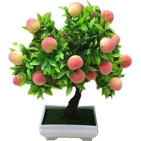 Bonsaï artificiel réaliste en plastique naturel, avec pot, pour une décoration intérieure impeccable. (1/5)