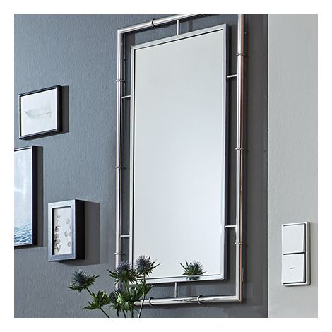 Miroir 50x80 cm en miroir et métal chromé