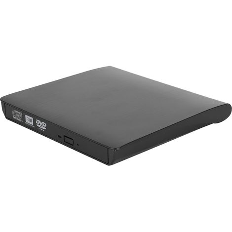 Lecteur optique portable USB 3.0, graveur DVD/CD avec tapis antidérapant pour ordinateur portable et de bureau (noir) (1/5)