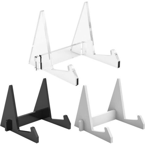 Set di 3 supporti in acrilico per libri, piatti, espositori, cavalletti per esporre tablet, giornali, riviste e quaderni. (1/5)