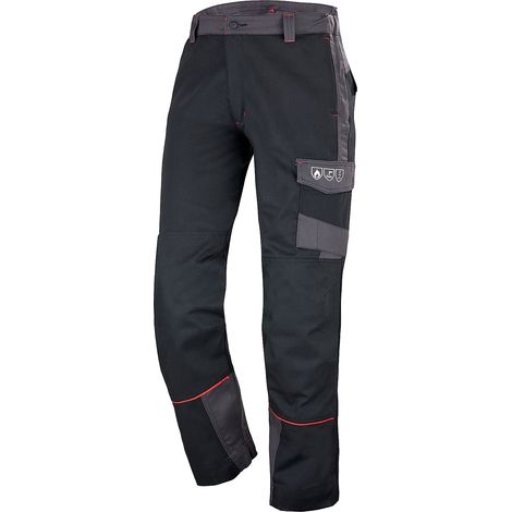 Pantalon Ignifuge Retardateur de Flammes CEPOVETT KONEKT Classe 1 - EPI Cat. 3 - Coton Antistatique - Noir/Gris - T56/58