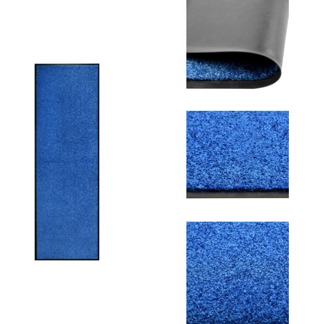 Paillasson lavable Bleu 60x180 cm - Tapis D'entrée - Paillasson Extérieur - Paillasson Intérieur - Tapis Absorbant - Tapis Washable (1/5)