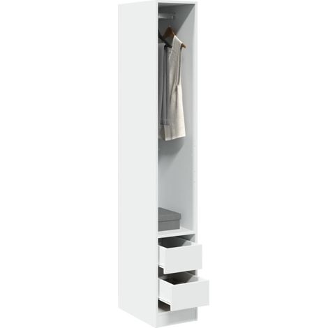 vidaXL Armadio Bianco 30x50x200 cm in Legno Multistrato