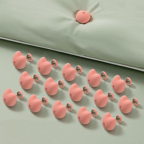 30 Tierförmige Bettdeckenclips - Können als Bettdeckenclips, Gardinenclips oder Gardinenklemmen oder zur Befestigung von Polstermöbeln verwendet werden (30 Stück, rosa Katze).