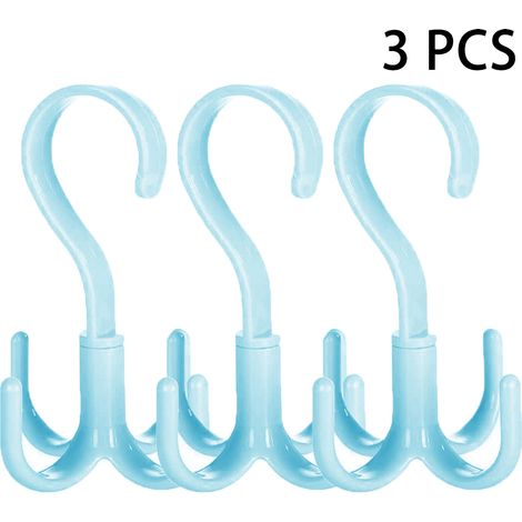 Organisateur rotatif pour foulards et sacs à main, porte-cravates et organisateur de ceintures, lot de 3 cintres en plastique pour ceintures, cravates, sacs, portefeuilles et foulards (1/4)