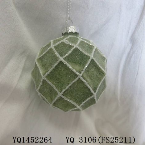 BDN GLASS 80MM QUADRI VERDE - Feeric lights & christmas
