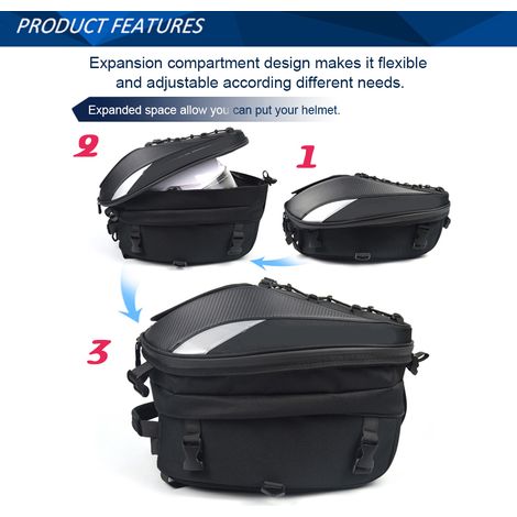 Sacoche arrière de moto étanche, sacoche multifonctionnelle, sac à dos de moto haute capacité (1/5)
