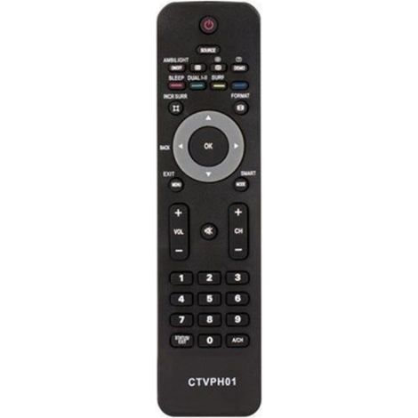 Télécommande Universelle - Compatible TV Philips - Modèles RC-400 RC-7802 RC-8205 etc - Noir - 1 Pièce