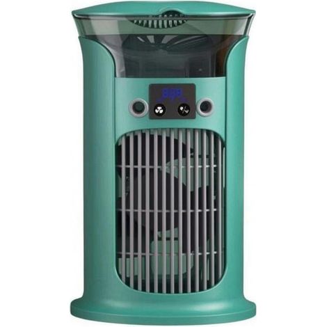 Rafraichisseur d'air silencieux, Rafraîchisseur d'air 3 Niveaux Rafraîchisseur d'air avec Réservoir 880ml, Recharge USB, LED 7 Couleurs, Sans évacuation Chambre, Maison, Vert, Bleu Paon (1/5)
