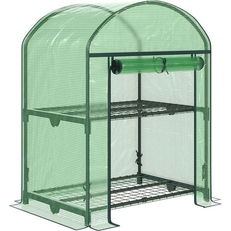Mini Serra da Giardino 69x49x92 cm in Metallo e Polietilene Verde (1/5)