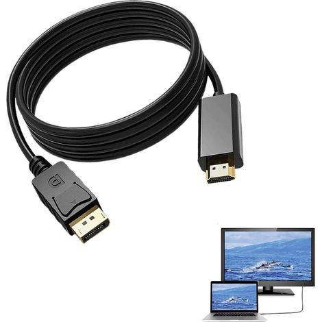 Adaptateur DisplayPort vers HDMI, 4K Câble DisplayPort vers HDMI 1.8M (1/5)