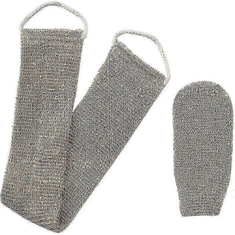 Gant de lavage du dos en crin de cheval avec éponge exfoliante, 100 % chanvre naturel, compatible avec le corps, le dos, la douche et le bain, pour hommes et femmes f26 (1/4)