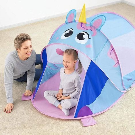 Trade Shop - UNICORN ADVENTURE POP UP SPIELHÜTTE ZELT 182X96X81 CM FÜR KINDER 68110 - (1/4)
