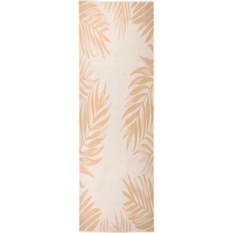 Outdoor-Teppich Flachgewebe 80x250 cm Blattmuster