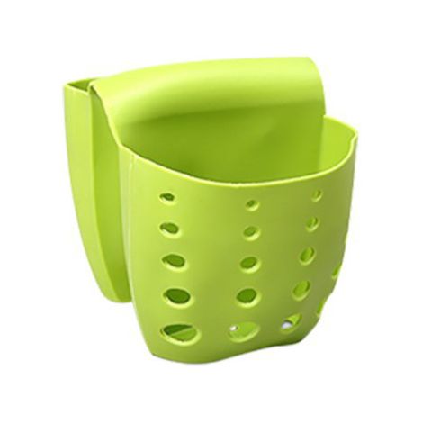 Set mit 1 Spülbecken-Schwammhalter, Abflussloch-Design, multifunktionaler Aufbewahrungsorganizer für Bürste und Seife, für die Küche, grün