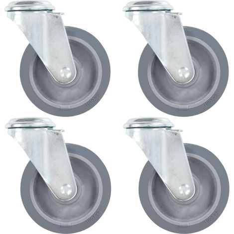 Ruedas giratorias con agujero pasador 8 unidades 100 mm vidaXL (1/5)