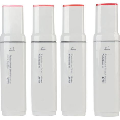 Lot de marqueurs rechargeables à pointe large, encres alcool, embouts résistants pour graffitis et peinture extérieure, série rouge. (1/5)