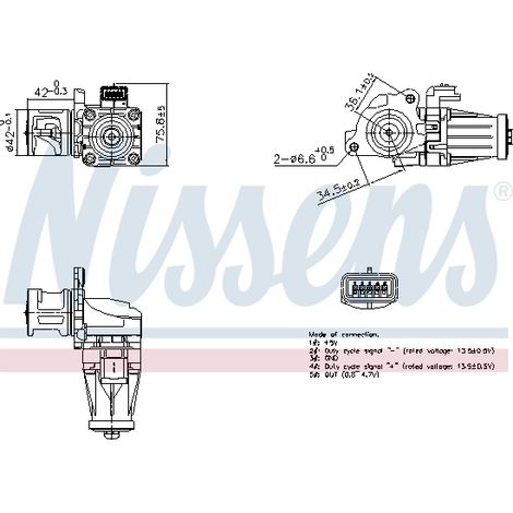 Vanne EGR Nissens 98376 CITROËN 1618LC 1618LN 1638155380 1696587 1702178 2017408